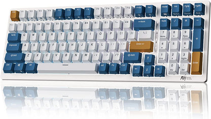 RK98 Wireless Mechanical Keyboard Triple Mode 2.4G/BT5.1/USB-C 100 Keys Hot Swappable Brown Switches with Number Pad RGB Backlit 3750Mah Battery NKRO Gaming Keyboard Ergonomic Design
