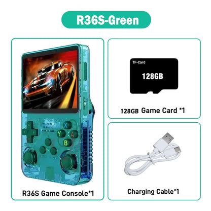 R36S ARKOS Retro Handheld Video Game Console Genuine 3.5 Inch IPS Multiple Colors Are Available Screen Portable Player 64GB Game