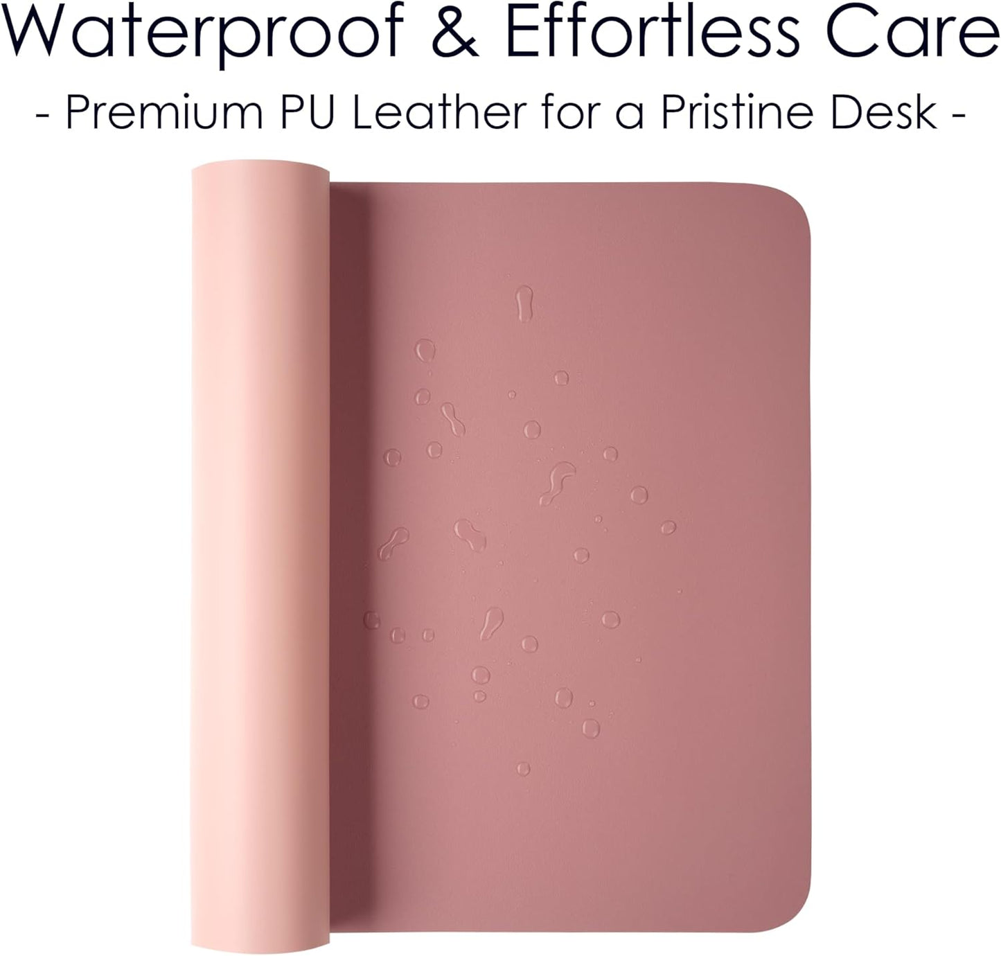 Dual Sided Leather Desk Pad (31.5 X 15.7"), Office Waterproof Desk Mat, PU Mouse Pad, Desk Protector Cover, Desk Writing Mat for Office/Home/Work/Cubicle (Purple/Pink)