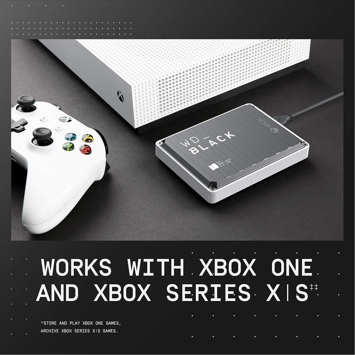 _BLACK 4TB P10 Game Drive for Xbox - Portable External Hard Drive HDD with 1-Month Xbox Game Pass - BA5G0040BBK-WESN